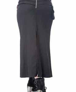 Queen Of Darkness Long Skirt With Removable Pocket Slit -Spooky Threads long skirt with removable pocket slit queen of darkness 3 300x