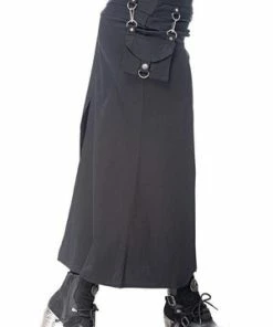 Queen Of Darkness Long Skirt With Removable Pocket Slit