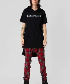 Long Clothing Made By Satan - Hooded T-Shirt - Unisex -Spooky Threads made by satan hooded t shirt unisex long clothing 4 300x