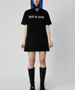 Long Clothing Made By Satan - Hooded T-Shirt - Unisex -Spooky Threads made by satan hooded t shirt unisex long clothing 5 300x