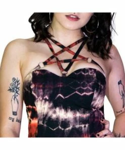 Dr Faust Mars Attack Pentagram Tie Dye Mini Dress - Marisol -Spooky Threads mars attack pentagram tie dye mini dress marisol dr faust 3 300x