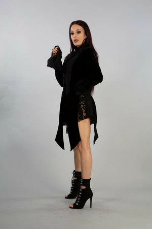 Burleska Maureen Ladies Jacket In Black Velvet Flock 5 Burleska Maureen Ladies Jacket In Black Velvet Flock - Image 3