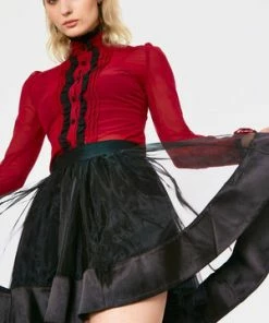 Jawbreaker Mesh Mini Skirt -Spooky Threads mesh mini skirt jawbreaker 4 300x