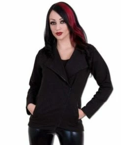 Spiral Metal Streetwear - Slant Zip Women Biker Jacket Black 7 Spiral Metal Streetwear - Slant Zip Women Biker Jacket Black -Spooky Threads metal streetwear slant zip women biker jacket black spiral 3 300x