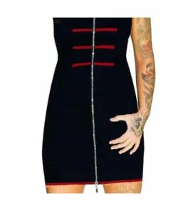 Dr Faust Military Bodycon Black Mini Dress - Armee -Spooky Threads military bodycon black mini dress armee dr faust 3 300x