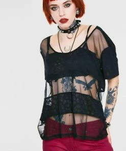 Jawbreaker Mini Skulls Oversized Top -Spooky Threads mini skulls oversized top jawbreaker 3 300x