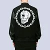 Long Clothing Mishka Chain Varsity Jacket - Unisex -Spooky Threads mishka chain varsity jacket unisex long clothing 300x
