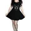 Dr Faust Moon Cat Little Black Mini Dress - Katriane 1 Dr Faust Moon Cat Little Black Mini Dress - Katriane -Spooky Threads moon cat little black mini dress katriane dr faust 300x