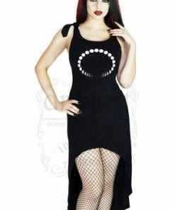 Dr Faust Moon Phases Black High-Low Dress - Marleigh