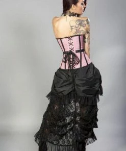 Burleska Morgana Long Overbust Burlesque Corset In Taffeta -Spooky Threads morgana long overbust burlesque corset in taffeta burleska 11 300x