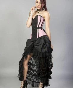 Burleska Morgana Long Overbust Burlesque Corset In Taffeta -Spooky Threads morgana long overbust burlesque corset in taffeta burleska 12 300x