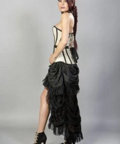 Burleska Morgana Long Overbust Burlesque Corset In Taffeta -Spooky Threads morgana long overbust burlesque corset in taffeta burleska 6 300x