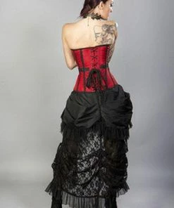 Burleska Morgana Long Overbust Burlesque Corset In Taffeta -Spooky Threads morgana long overbust burlesque corset in taffeta burleska 8 300x
