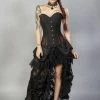 Burleska Morgana Long Overbust Burlesque Corset In Taffeta -Spooky Threads morgana long overbust burlesque corset in taffeta burleska 300x