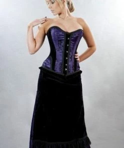 Burleska Morgana Long Victorian Gothic Skirt In Satin Flock -Spooky Threads morgana long victorian gothic skirt in satin flock burleska 5 300x