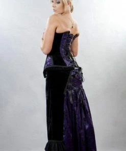 Burleska Morgana Long Victorian Gothic Skirt In Satin Flock -Spooky Threads morgana long victorian gothic skirt in satin flock burleska 6 300x