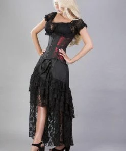 Burleska Morgana Underbust Steel Boned Corset In King Brocade & Taffeta -Spooky Threads morgana underbust steel boned corset in king brocade taffeta burleska 10 300x