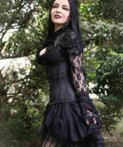 Spooky Threads -Spooky Threads morgana underbust steel boned corset in king brocade taffeta burleska 2 300x