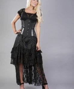 Burleska Morgana Underbust Steel Boned Corset In King Brocade & Taffeta -Spooky Threads morgana underbust steel boned corset in king brocade taffeta burleska 4 300x