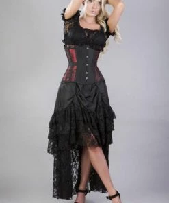 Burleska Morgana Underbust Steel Boned Corset In King Brocade & Taffeta -Spooky Threads morgana underbust steel boned corset in king brocade taffeta burleska 7 300x