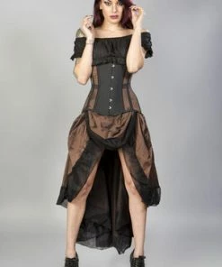 Burleska Morgana Underbust Steel Boned Corset In Taffeta -Spooky Threads morgana underbust steel boned corset in taffeta burleska 4 300x