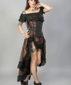 Burleska Morgana Underbust Steel Boned Corset In Taffeta -Spooky Threads morgana underbust steel boned corset in taffeta burleska 6 300x