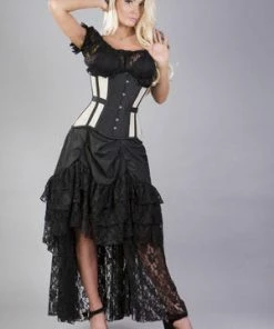 Burleska Morgana Underbust Steel Boned Corset In Taffeta -Spooky Threads morgana underbust steel boned corset in taffeta burleska 7 300x