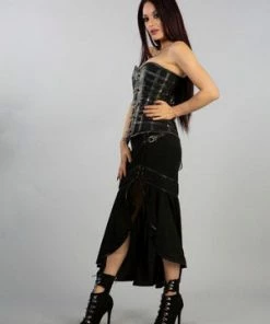 Burleska New Aphrodites C-locks Overbust In Black Twill And Black Matte -Spooky Threads new aphrodites c locks overbust in black twill and black matte burleska 3 300x