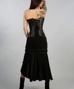 Burleska New Aphrodites C-locks Overbust In Black Twill And Black Matte -Spooky Threads new aphrodites c locks overbust in black twill and black matte burleska 4 300x