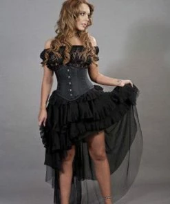 Burleska Ophelie Long Burlesque Skirt In Chiffon -Spooky Threads ophelie long burlesque skirt in chiffon burleska 3 300x