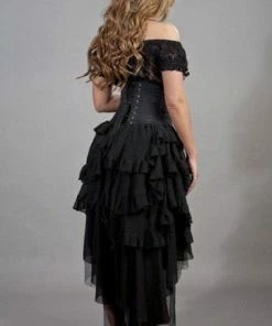 Burleska Ophelie Long Burlesque Skirt In Chiffon -Spooky Threads ophelie long burlesque skirt in chiffon burleska 4 300x