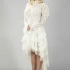 Burleska Ophelie Long Burlesque Skirt In Cream Lace -Spooky Threads ophelie long burlesque skirt in cream lace burleska 300x