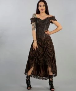 Burleska Passion Corset Dress In King Brocade -Spooky Threads passion corset dress in king brocade burleska 5 300x