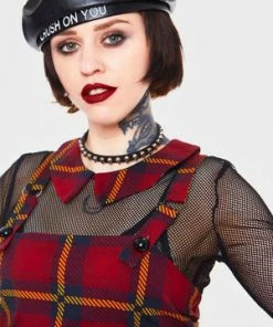 Jawbreaker Passionate By Nature Plaid Overall Dress -Spooky Threads passionate by nature plaid overall dress jawbreaker 3 300x