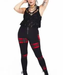 Jawbreaker Patchy Tartan Leggings -Spooky Threads patchy tartan leggings lga 6590 01.1163 300x