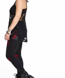 Jawbreaker Patchy Tartan Leggings -Spooky Threads patchy tartan leggings lga 6590 03.1163 300x