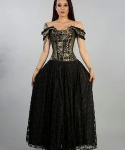 Burleska Paula Victorian Corset Dress In King Brocade 11 Burleska Paula Victorian Corset Dress In King Brocade -Spooky Threads paula victorian corset dress in king brocade burleska 3 300x