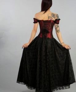 Burleska Paula Victorian Corset Dress In King Brocade 14 Burleska Paula Victorian Corset Dress In King Brocade -Spooky Threads paula victorian corset dress in king brocade burleska 6 300x