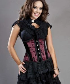 Burleska Petra Long Line Steel Boned Underbust Corset In Satin Flock 10 Burleska Petra Long Line Steel Boned Underbust Corset In Satin Flock -Spooky Threads petra long line steel boned underbust corset in satin flock burleska 4 300x