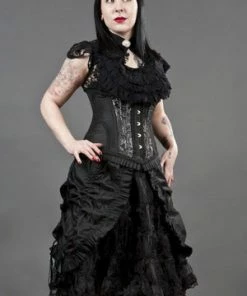 Burleska Petra Long Line Steel Boned Underbust Corset In Scroll Brocade -Spooky Threads petra long line steel boned underbust corset in scroll brocade burleska 5 300x