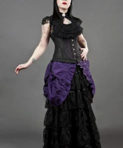 Burleska Petra Long Line Steel Boned Underbust Corset In Scroll Brocade -Spooky Threads petra long line steel boned underbust corset in scroll brocade burleska 6 300x