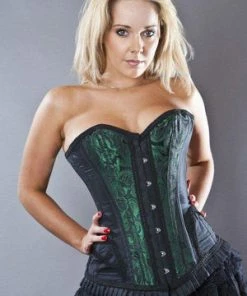 Burleska Petra Overbust Long Line Corset In Scroll Brocade -Spooky Threads petra overbust long line corset in scroll brocade burleska 5 300x