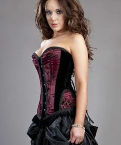 Burleska Petra Overbust Steel Boned Waist Training Corset In Satin Flock 14 Burleska Petra Overbust Steel Boned Waist Training Corset In Satin Flock -Spooky Threads petra overbust steel boned waist training corset in satin flock burleska 6 300x