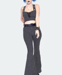 Jawbreaker Pintstripe Flared Jersey Trousers