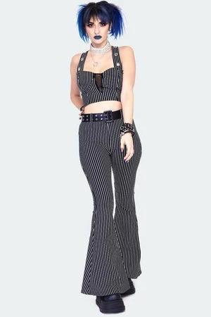 Jawbreaker Pintstripe Flared Jersey Trousers 3 Jawbreaker Pintstripe Flared Jersey Trousers