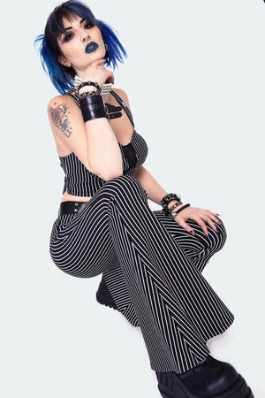 Jawbreaker Pintstripe Flared Jersey Trousers 6 Jawbreaker Pintstripe Flared Jersey Trousers - Image 4