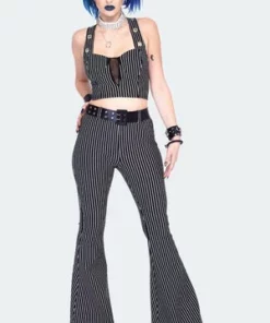 Jawbreaker Pintstripe Flared Jersey Trousers 9 Jawbreaker Pintstripe Flared Jersey Trousers -Spooky Threads pintstripe flared jersey trouser tra 4860 03.1450 300x