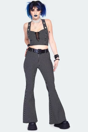 Jawbreaker Pintstripe Flared Jersey Trousers 5 Jawbreaker Pintstripe Flared Jersey Trousers - Image 3