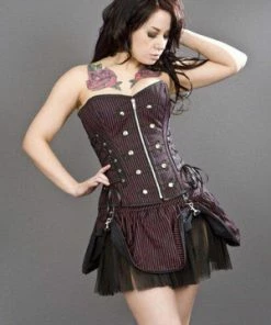 Burleska Pirate Striped Mini Skirt -Spooky Threads pirate striped mini skirt burleska 3 300x