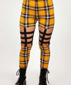 Jawbreaker Plaid Cage Leggings -Spooky Threads plaid cage leggings jawbreaker 3 300x